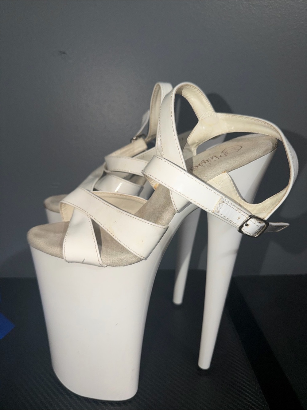 10 inch pleasers. Size 8. Well worn but still plenty of life in them